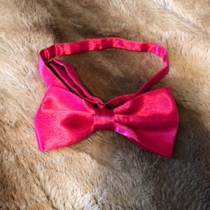Satin Pink Bow Tie